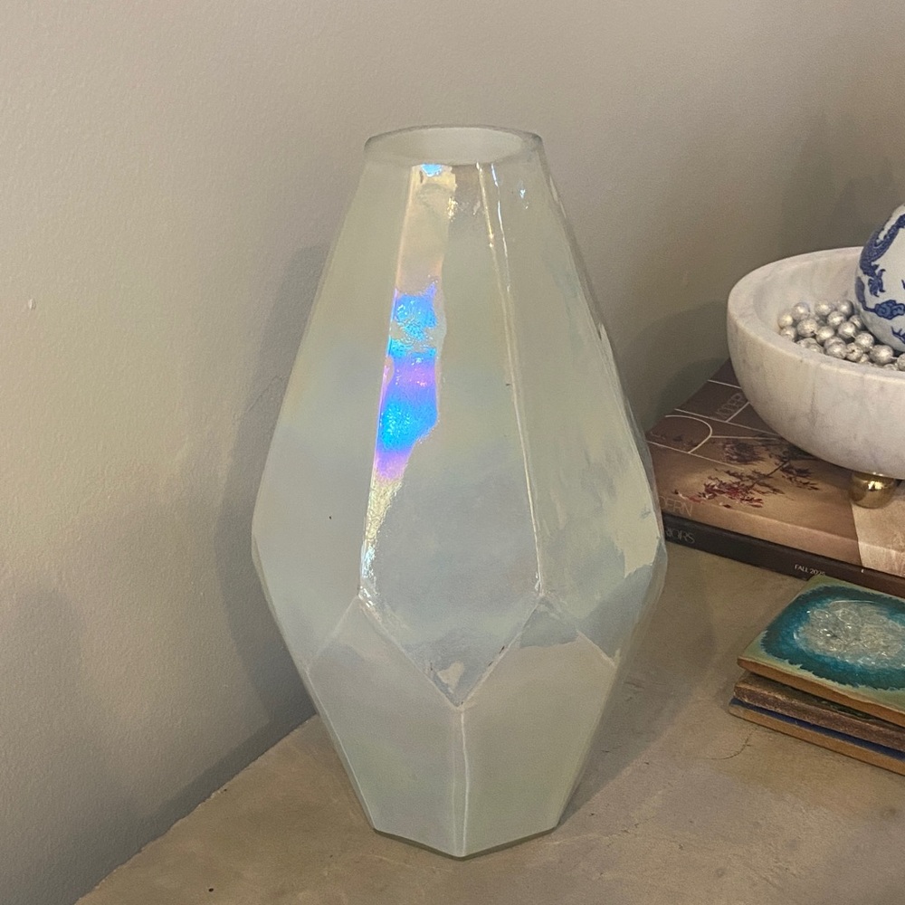 Pier 1 Iridescent White Vase